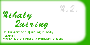 mihaly quiring business card